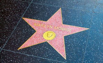 Hollywood walk of fame star for Marilyn Monroe